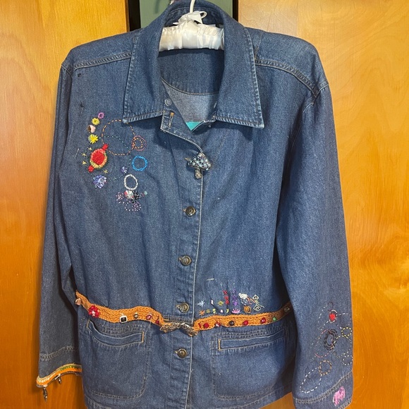 Embroidered Denim Jacket - Picture 11 of 14